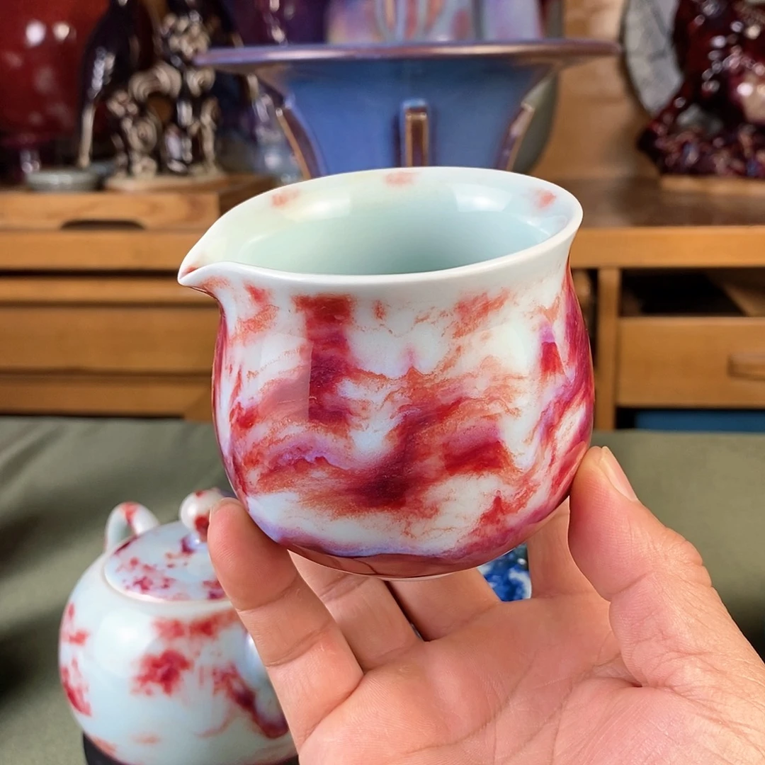 公道杯，玉石釉，全手工