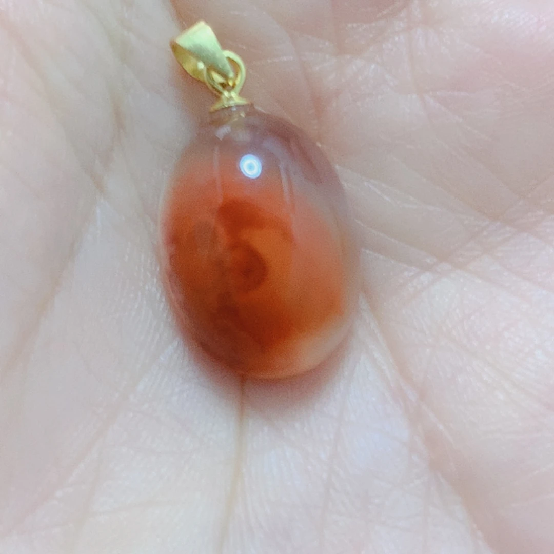 南红玛瑙银S925镶嵌吊坠(不含链)