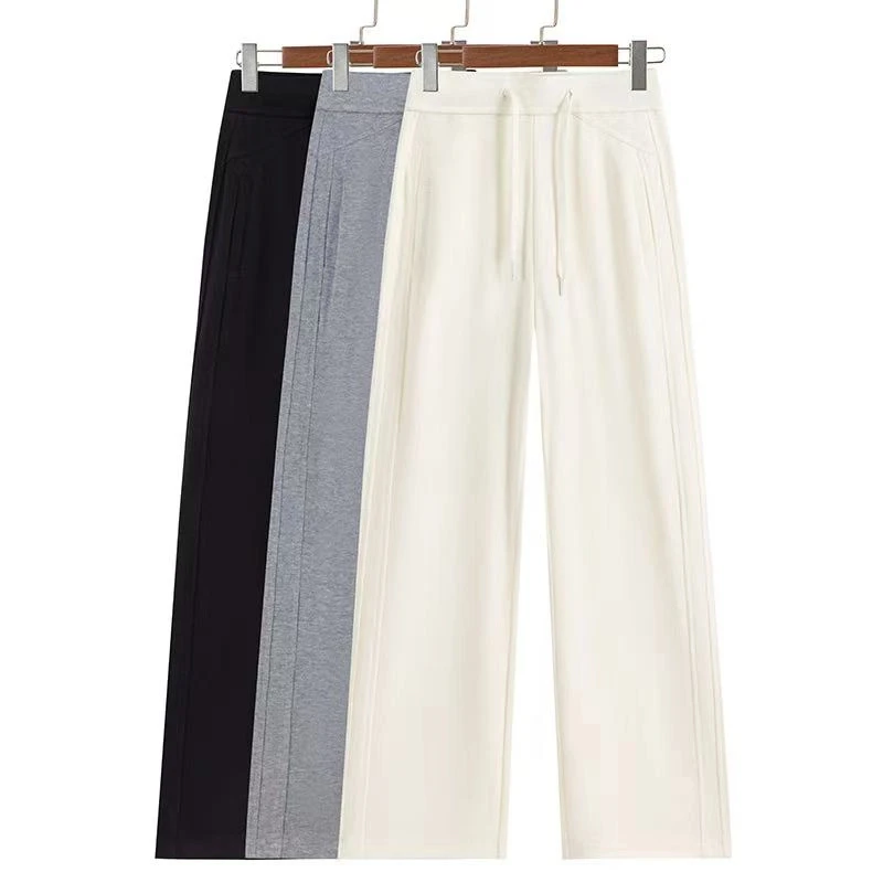 【羊绒+蚕丝】2025早春新款舒适百搭时尚休闲窄版直筒裤2503