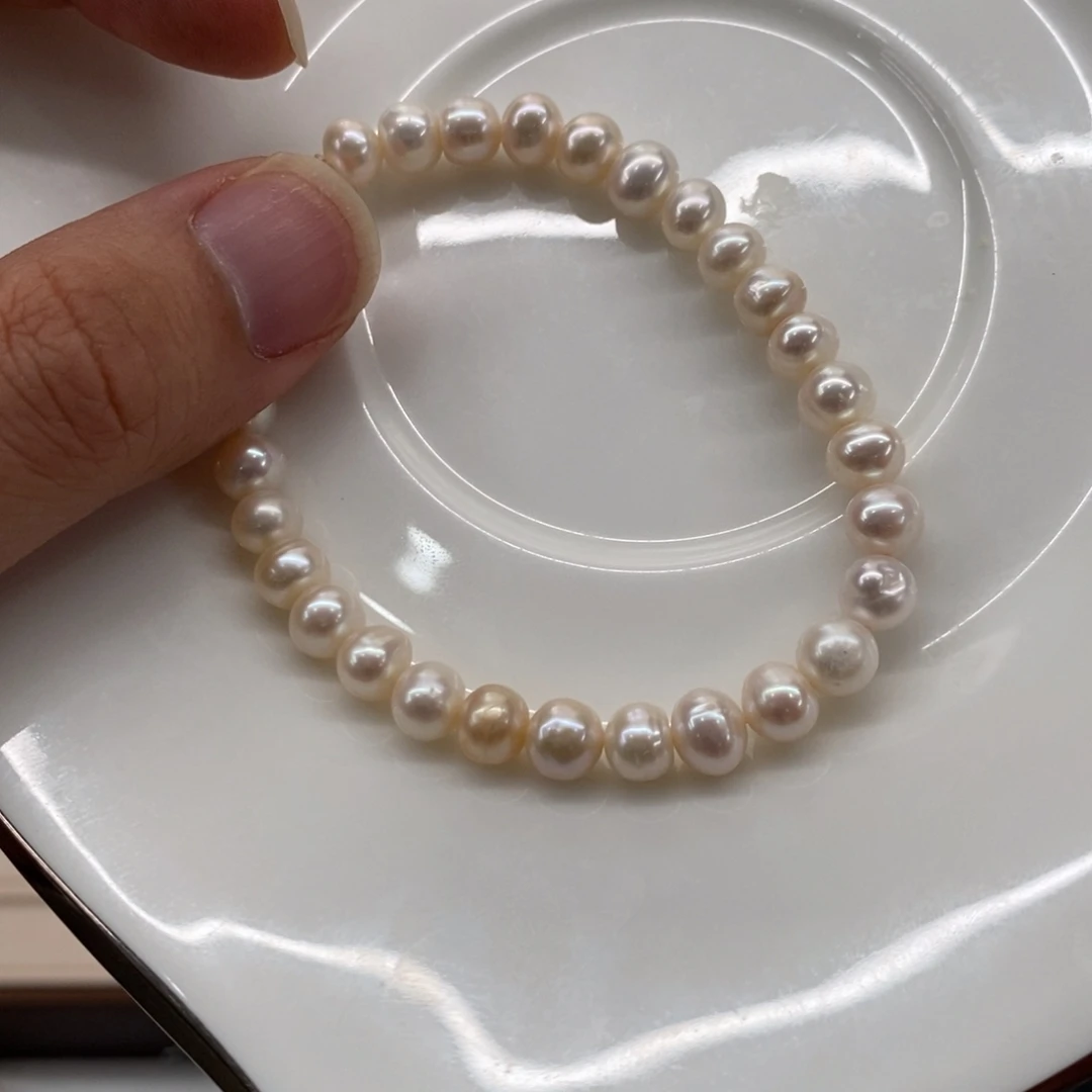 手绳淡水珍珠未镶嵌6-6.5手链微瑕