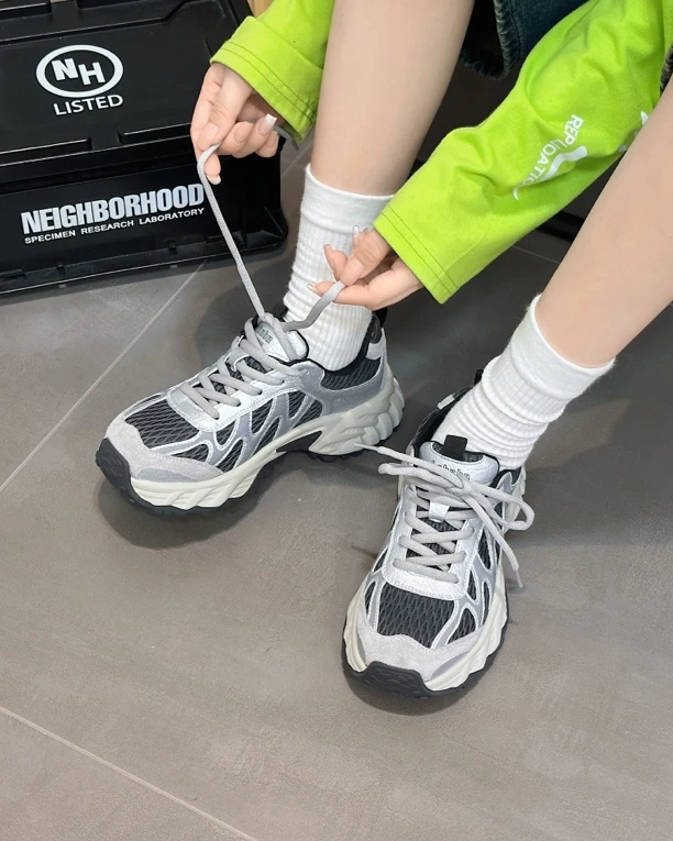 秋冬18827街头风防滑秋季时尚休闲鞋中跟运动休闲鞋圆头潮流百搭