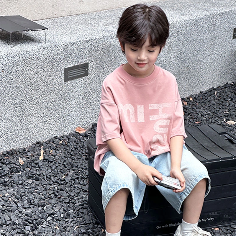 男童夏季儿童短袖T恤2025新款夏装中大童宽松洋气半袖小男孩上衣t