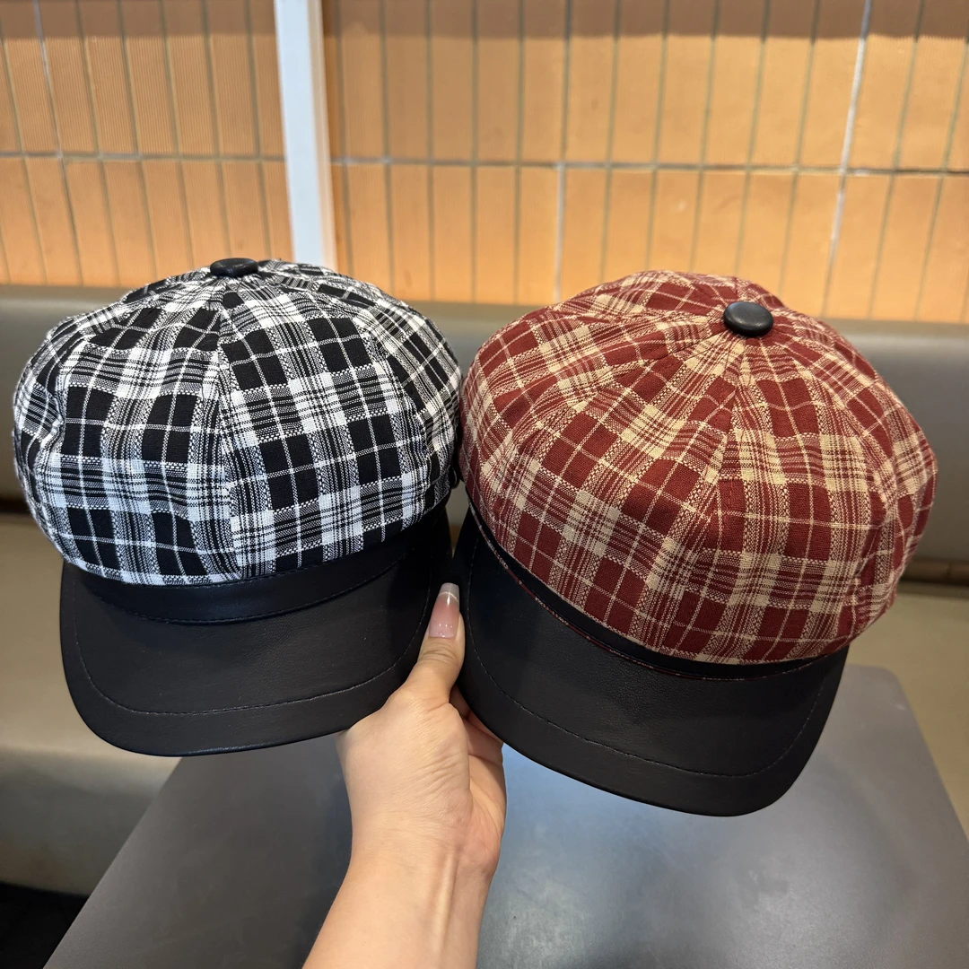 【潮范儿】儿童帽子时尚英伦风格子贝雷帽男女宝宝韩版百搭画家帽酷