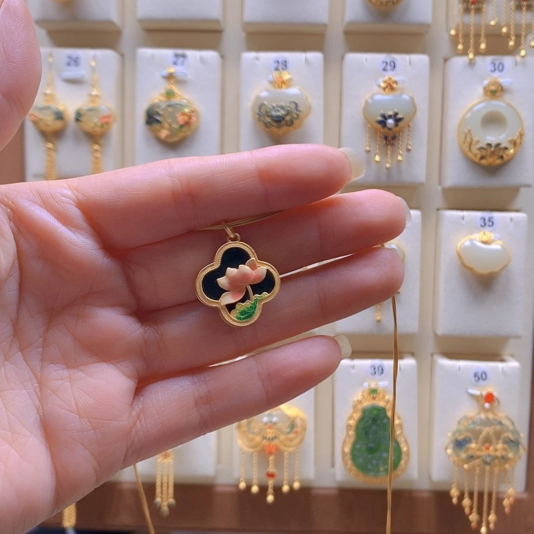 和田玉银S925镶嵌颈饰