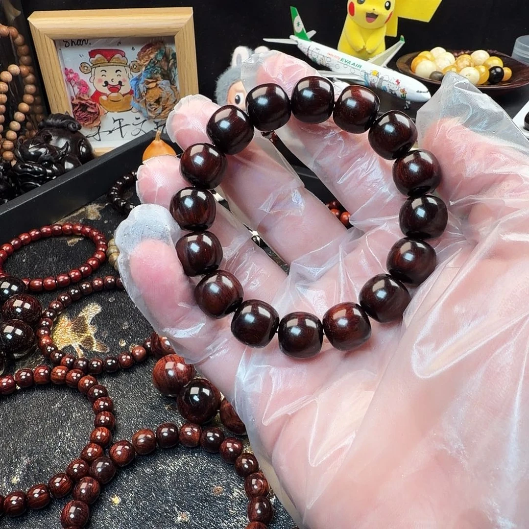 L***志小叶紫檀手串/手链13*14打磨