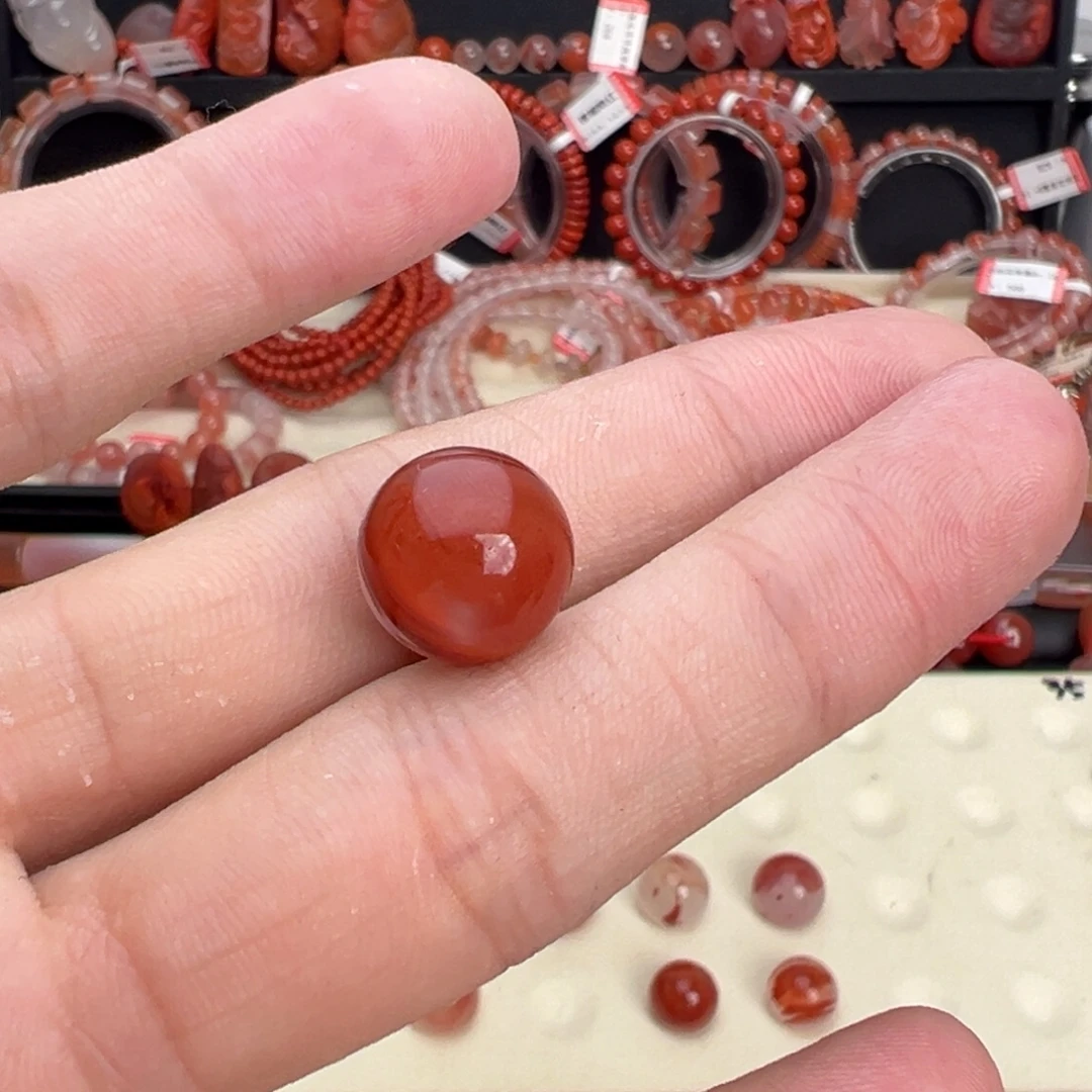 幸***康南红玛瑙未镶嵌颈饰圆珠12.5mm