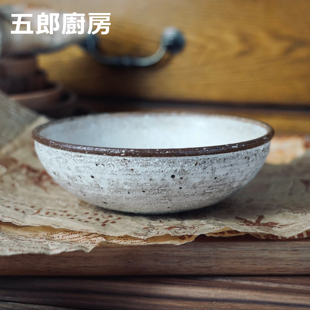 五郎 日本进口 手工造师窑粉引钵碗 沙拉意面关东煮日料水果碗