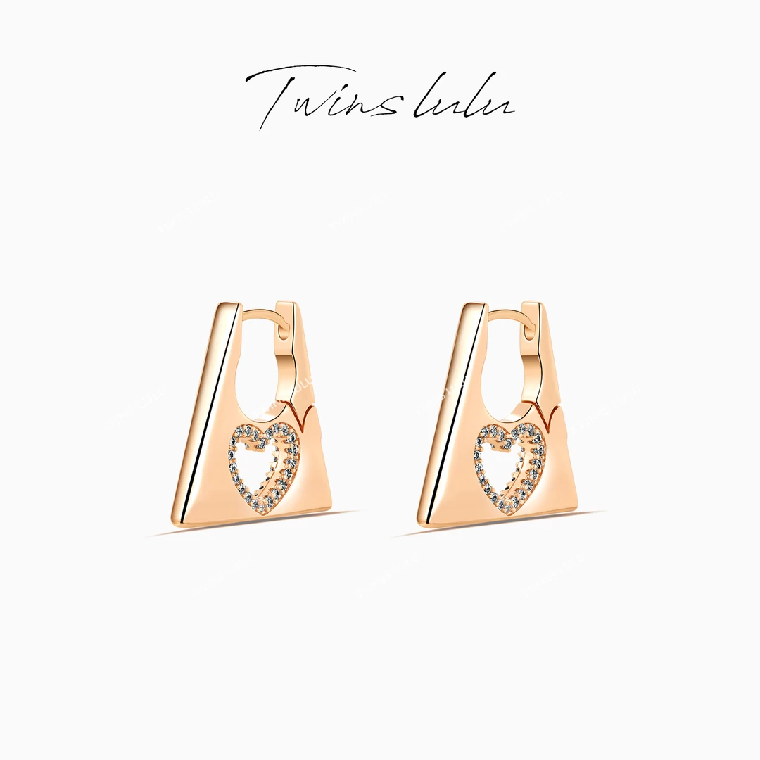 TWINS LULU 镀k金 【官方正品】时尚百搭镂空爱心耳环TSL1952