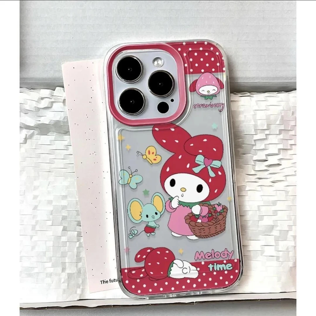 草莓美乐蒂适用iPhone16苹果15手机壳14plus透明13/12/11简约7/8P
