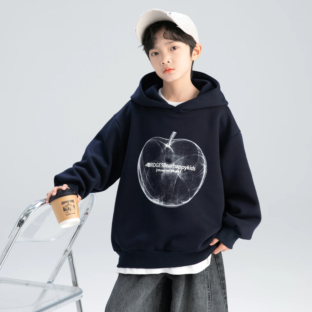 男童秋装连帽卫衣2025新款秋季中大儿童洋气男孩上衣【百纳】A5243
