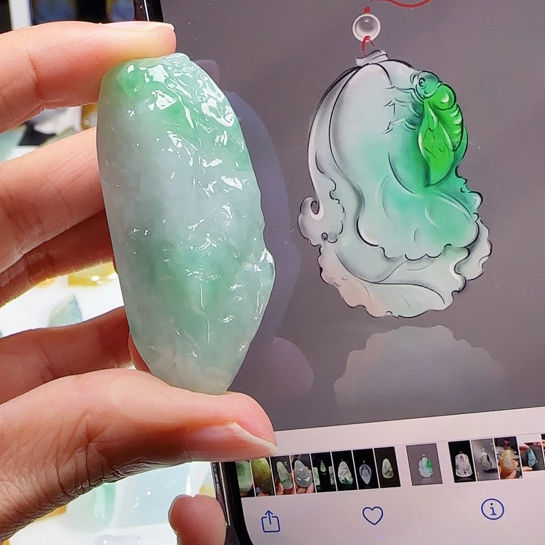 定制翡翠未镶嵌缅甸翡翠挂件