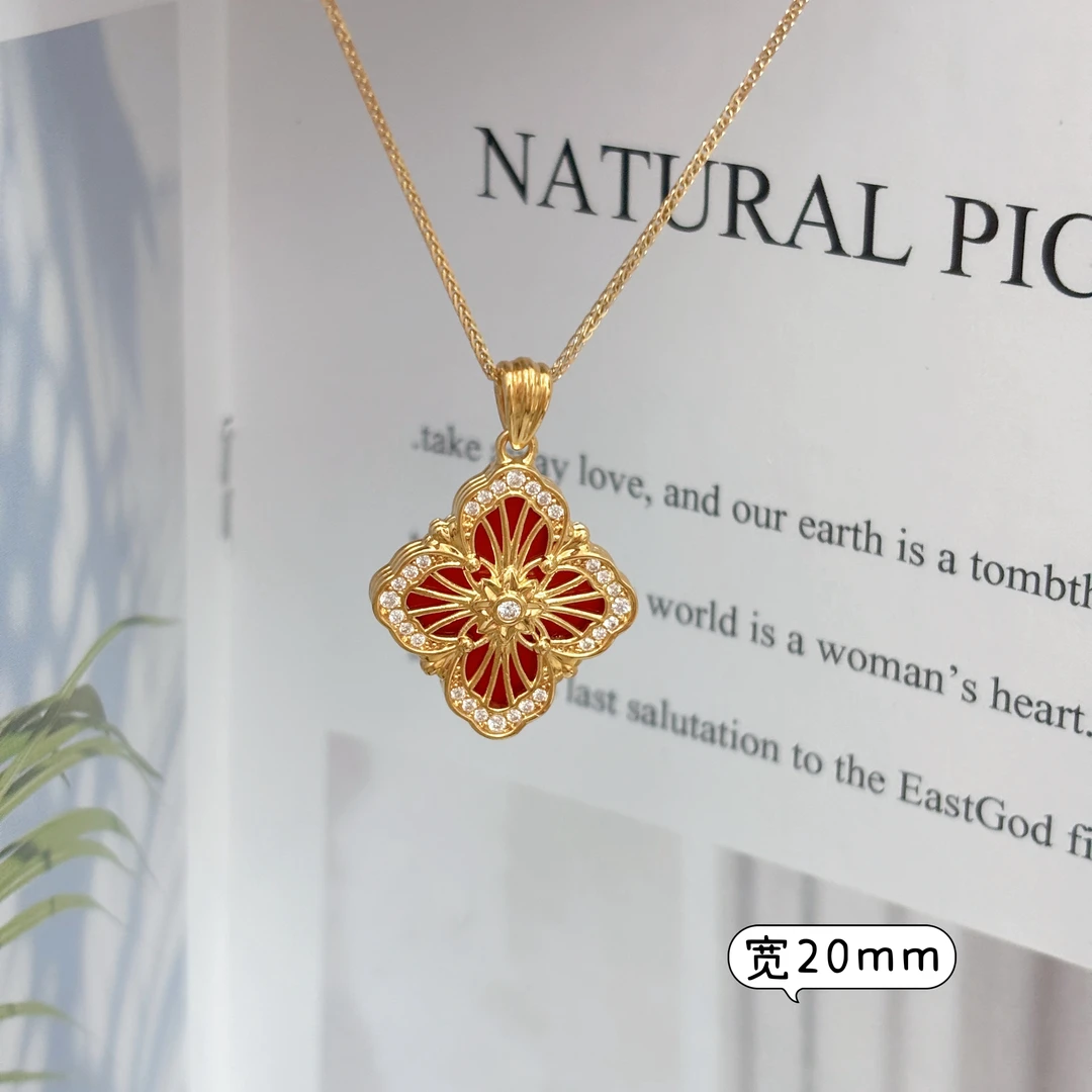 18K金复古宫廷风格-布家玛瑙吊坠（不含链）