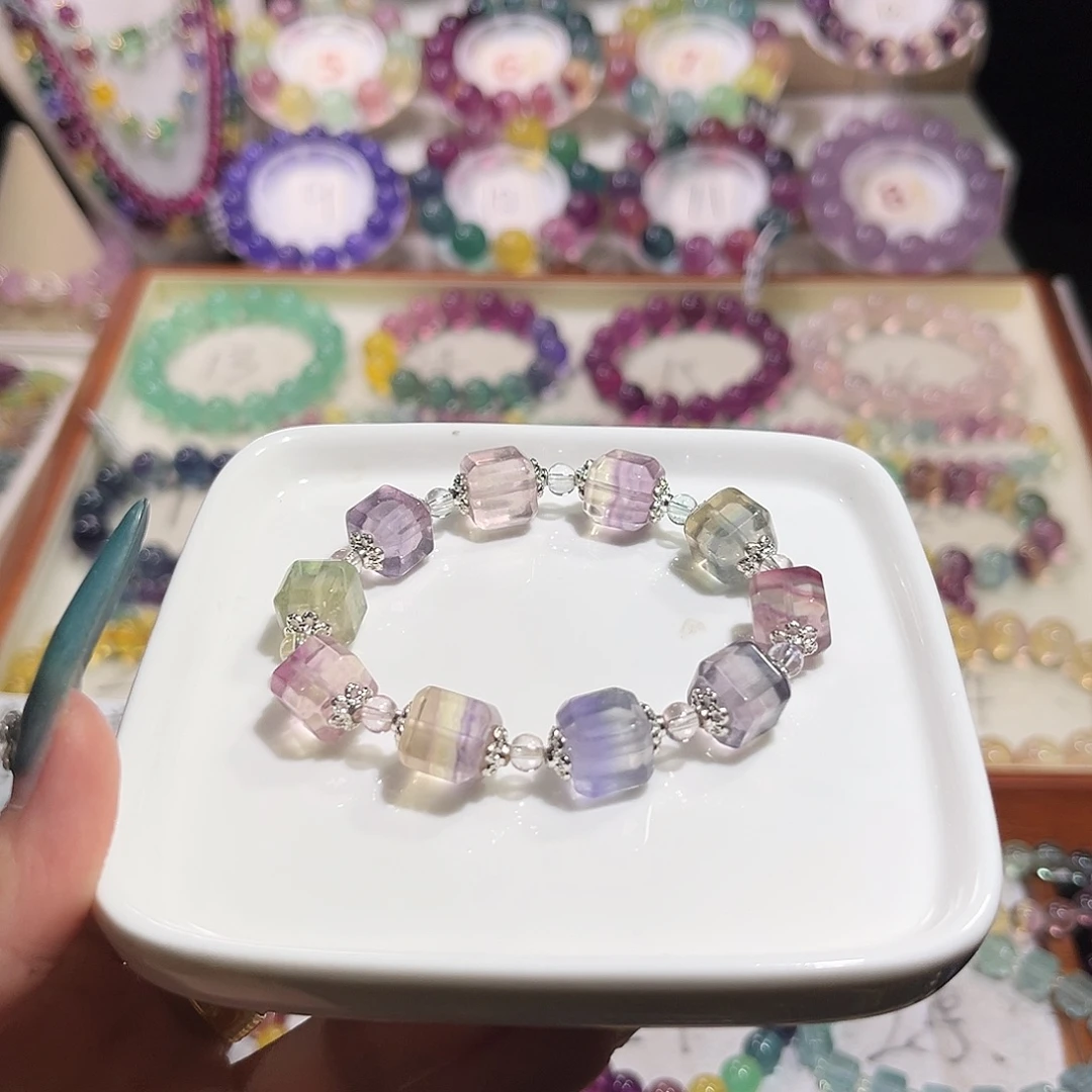 手串未镶嵌萤石幻紫西瓜