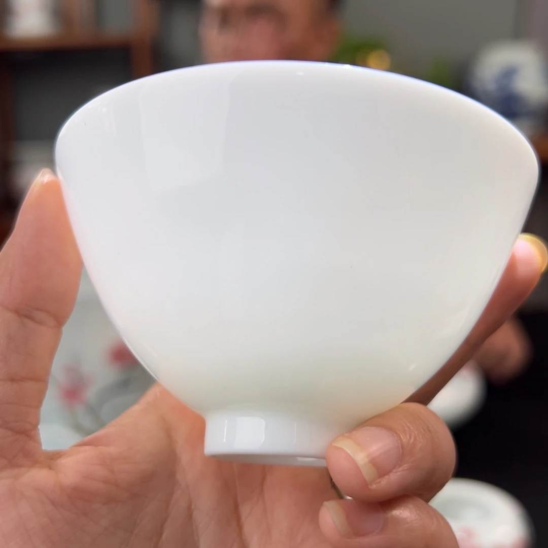 柴窑滑石子 素胎鸡心杯