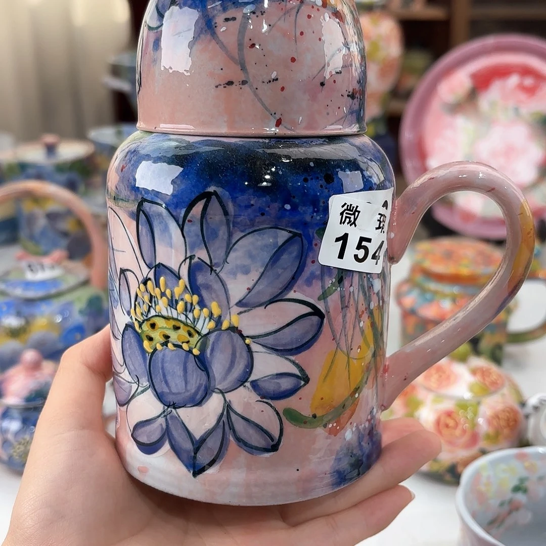 景德镇手绘高温釉下彩陶瓷茶具