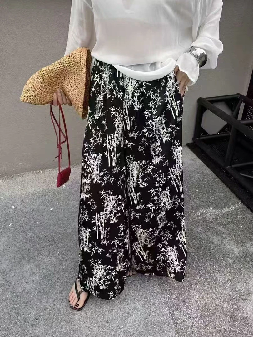 D13-女士国风休闲阔腿裤