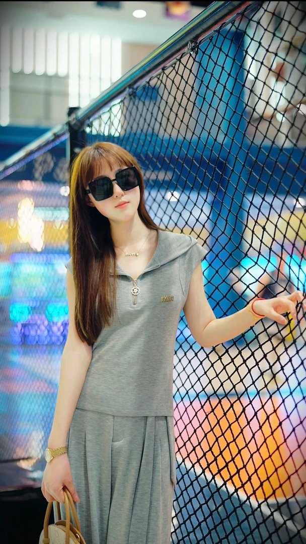 新款夏季休闲显瘦遮肉上衣短袖裤子腰带两件套套装3333