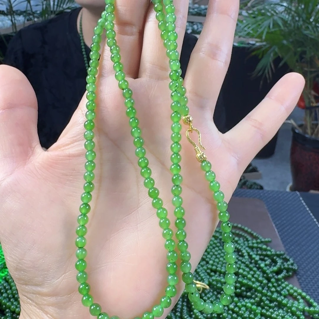 颈饰银S925镶嵌和田玉（碧玉）卡4