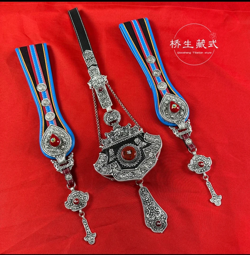 铜项链 2023新款白铜镀银纯手工工艺钱包落容藏族舞蹈表演配饰腰