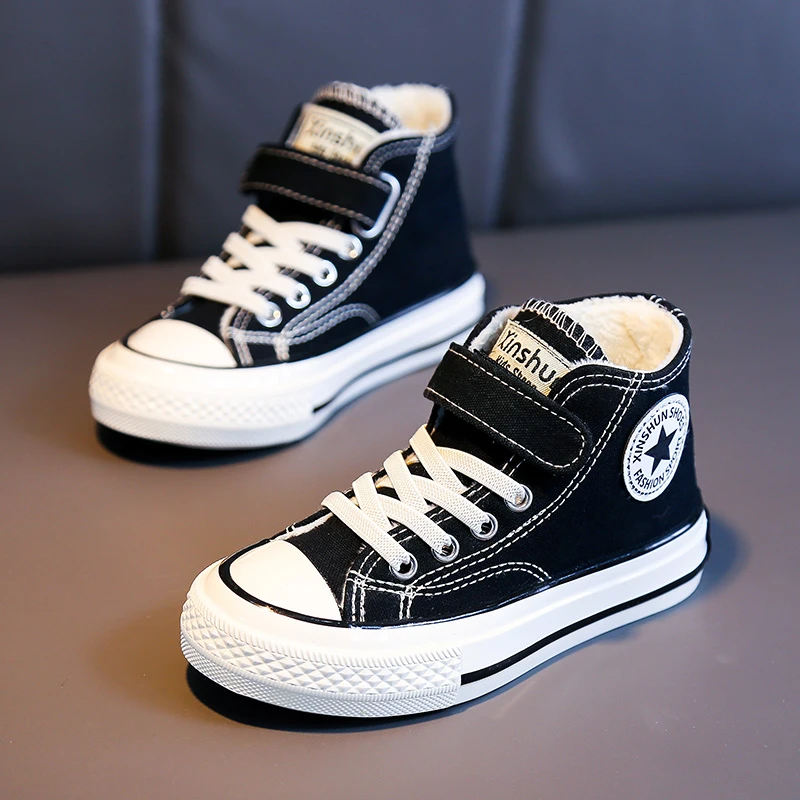 童鞋儿童二棉鞋女童鞋子帆布鞋男童冬鞋宝宝加绒加厚冬季2024秋冬