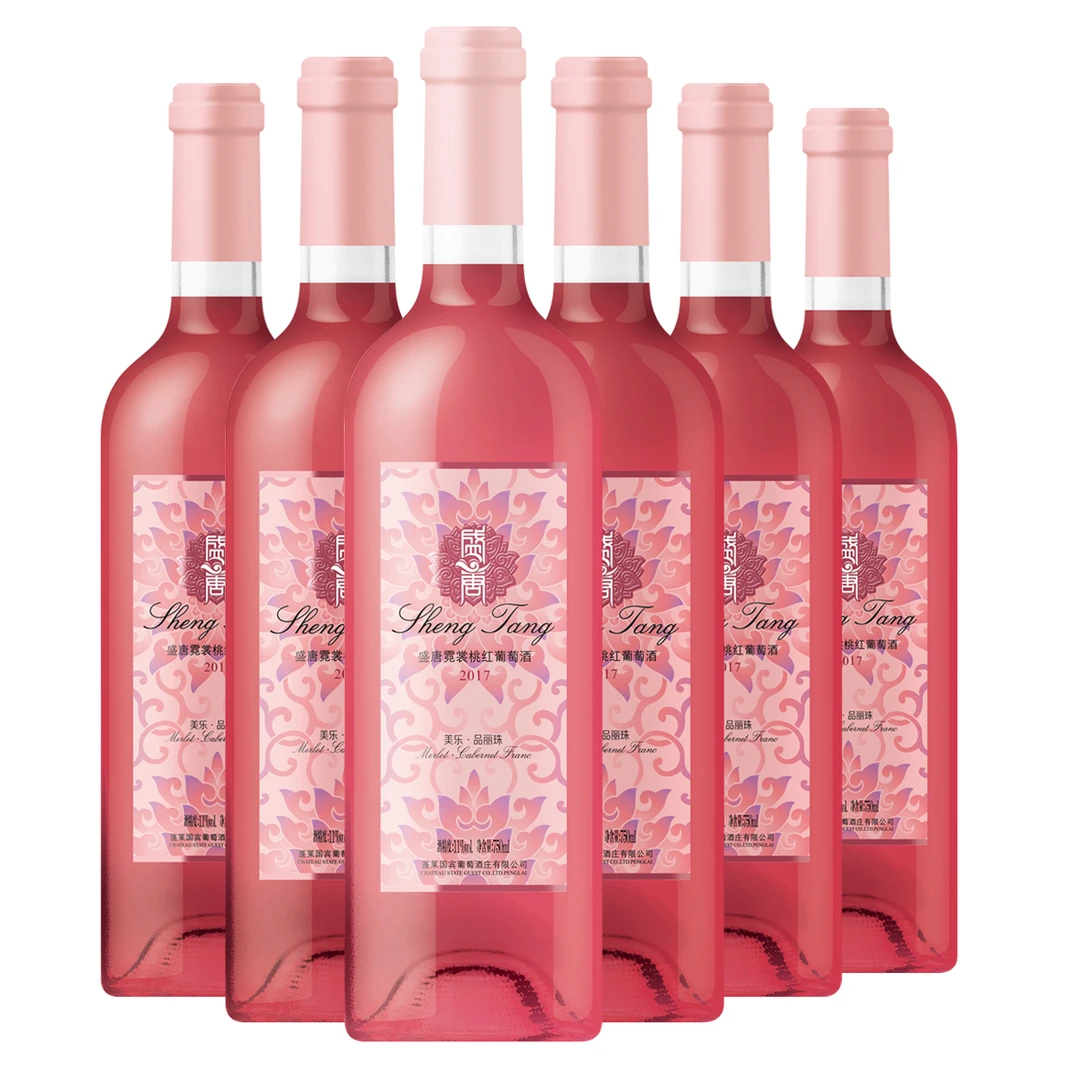 6支装 盛唐霓裳桃红葡萄酒陈酿酒窖