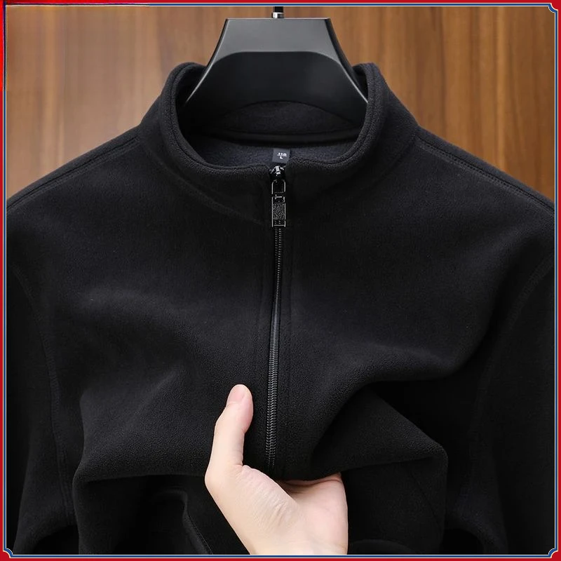 啄木鳥保暖加厚双面绒大码抓绒衣冲锋衣男士摇粒绒卫衣防寒高级感