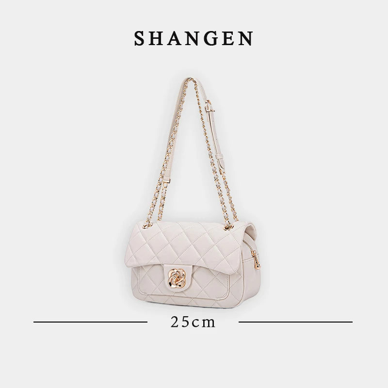 【尚恩CC】QYX-9850-米白色-轻奢时尚女士新款单肩斜挎包