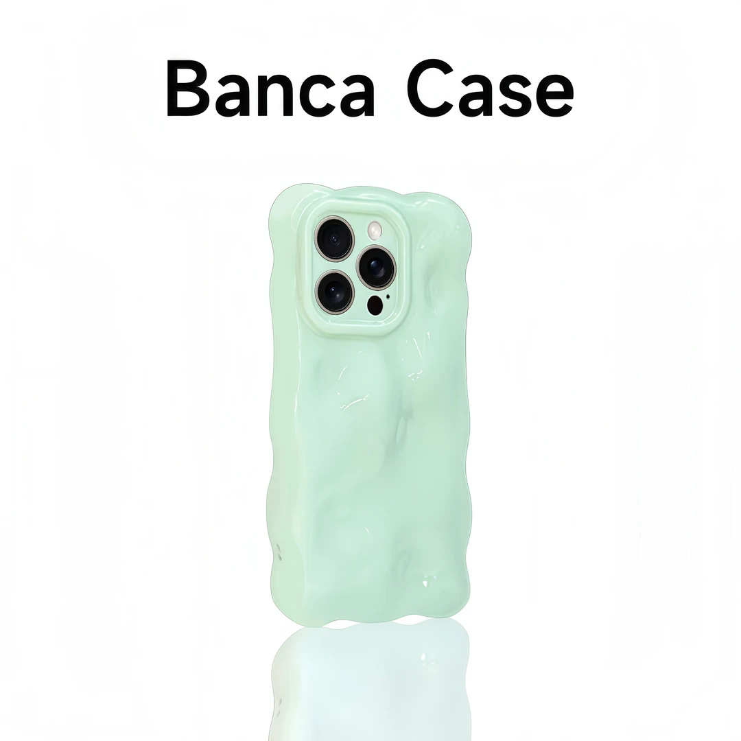 BANCAins简约韩风纯色适用苹果16promax手机壳15/14波浪云朵壳13