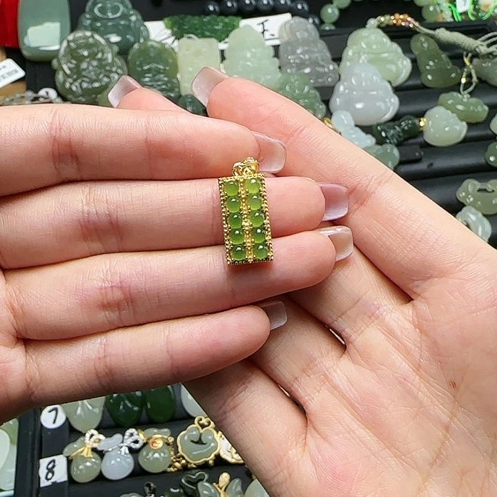 颈饰银S925镶嵌和田玉