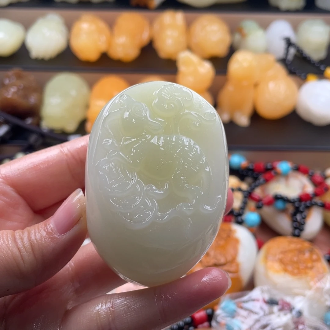 阿***业石材天然古青石手把件