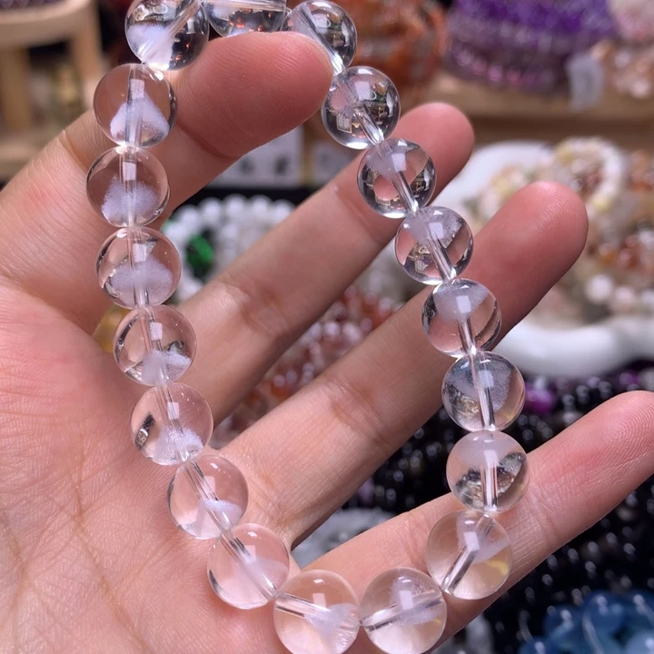 未镶嵌手串水晶10金字塔白水（激光雕刻）