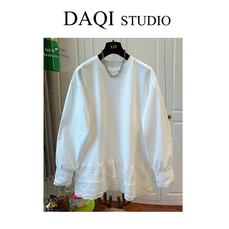 【花边蕾丝】雅丹冬季新款长袖宽松休闲T恤G45-A1681