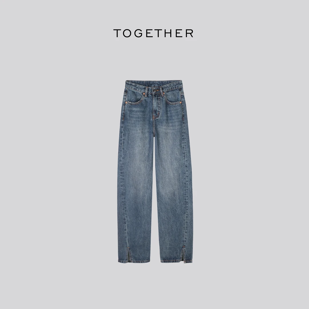【Together】· 马提尼 · 秋款前开叉哈伦牛仔裤#L2073