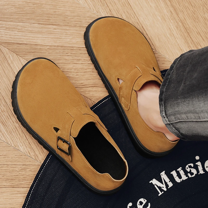 勃肯鞋男士秋季透气厚底增高休闲鞋青少年百搭复古一脚蹬豆豆潮鞋