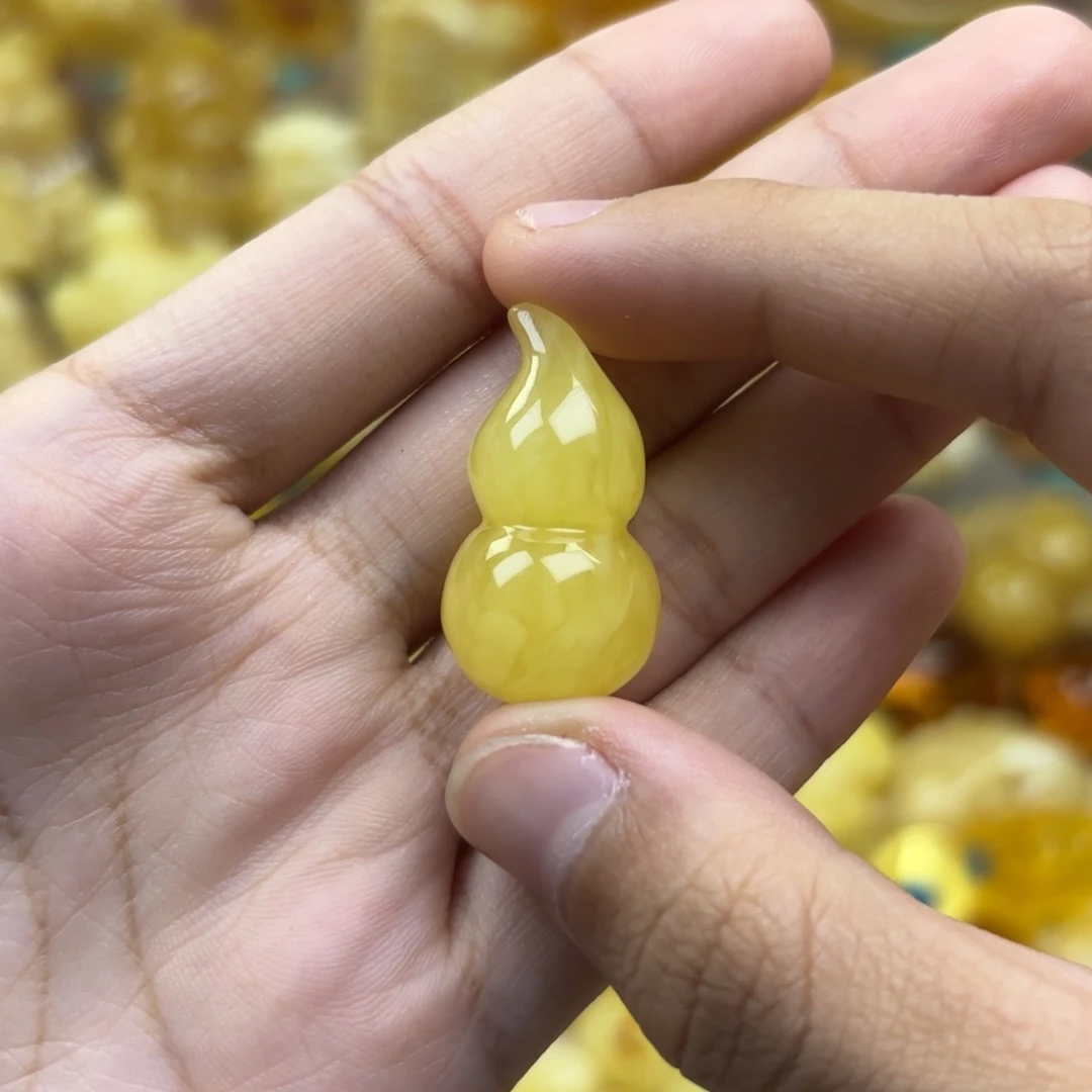 未镶嵌蜜蜡裸石蜜蜡吊坠打孔不退不换