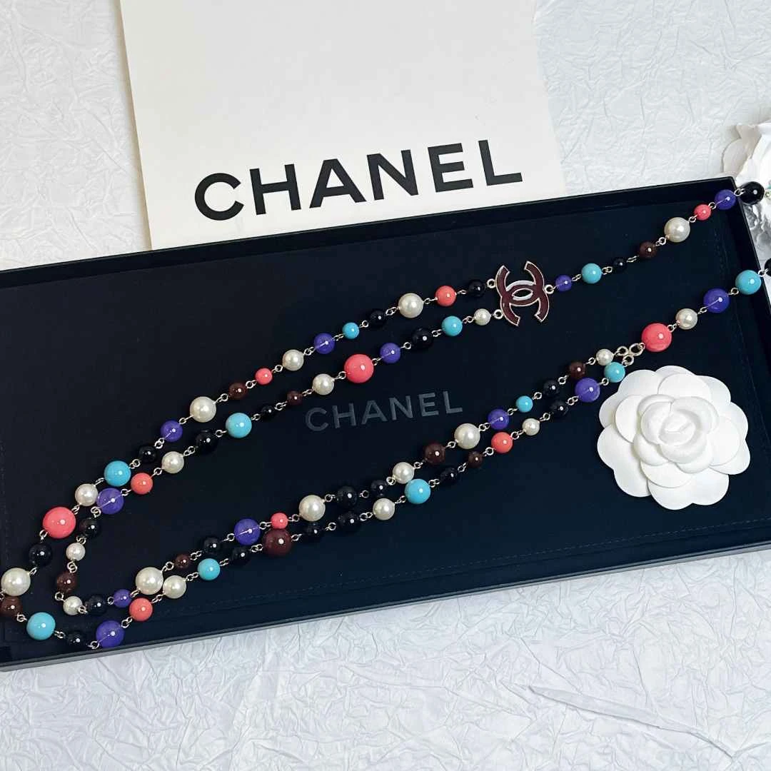 95新 Chanel/香奈儿 柚礼中古/香奈儿彩色琉璃串珠项链LZ503408