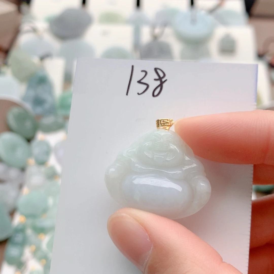 翡翠银S925镀金镶嵌颈饰吊坠