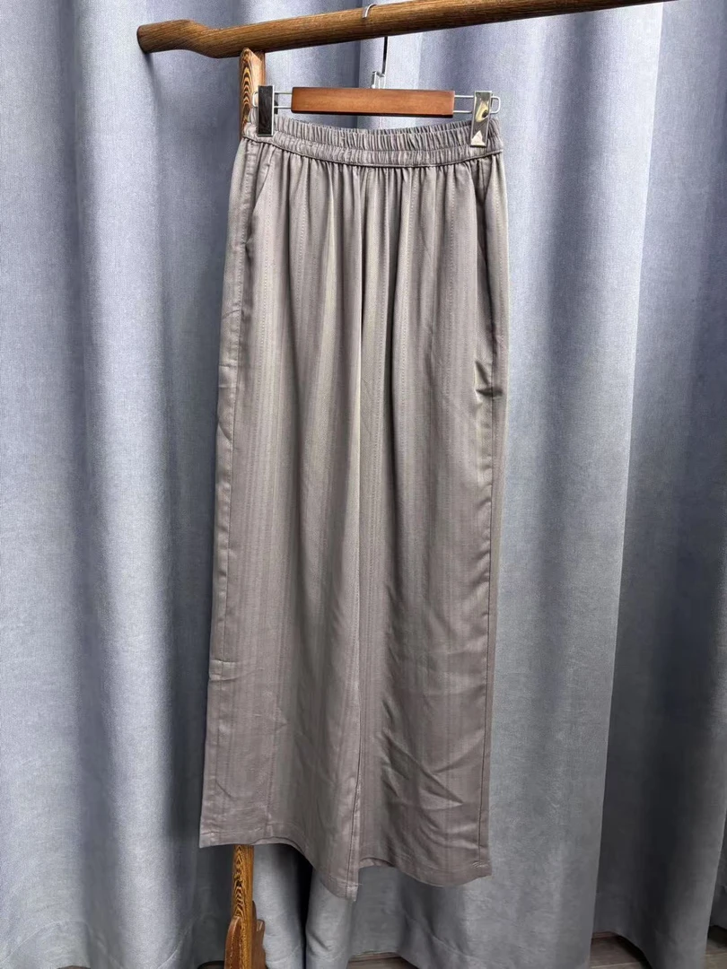 (微瑕疵）2025夏季新款休闲百搭宽松桑蚕丝直筒裤女A072