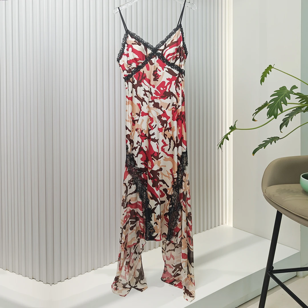 2025年新品桑蚕丝海藻花吊带长裙850311274