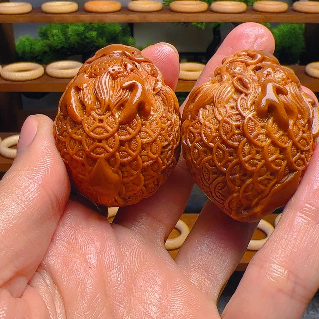 橄榄核手串吴*爷龙会一对