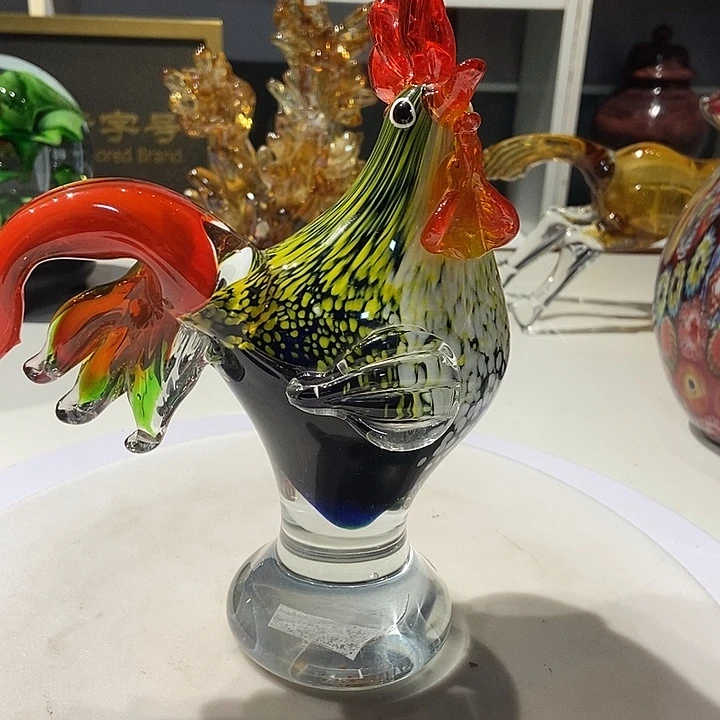 琉璃纯手工大公鸡摆件
