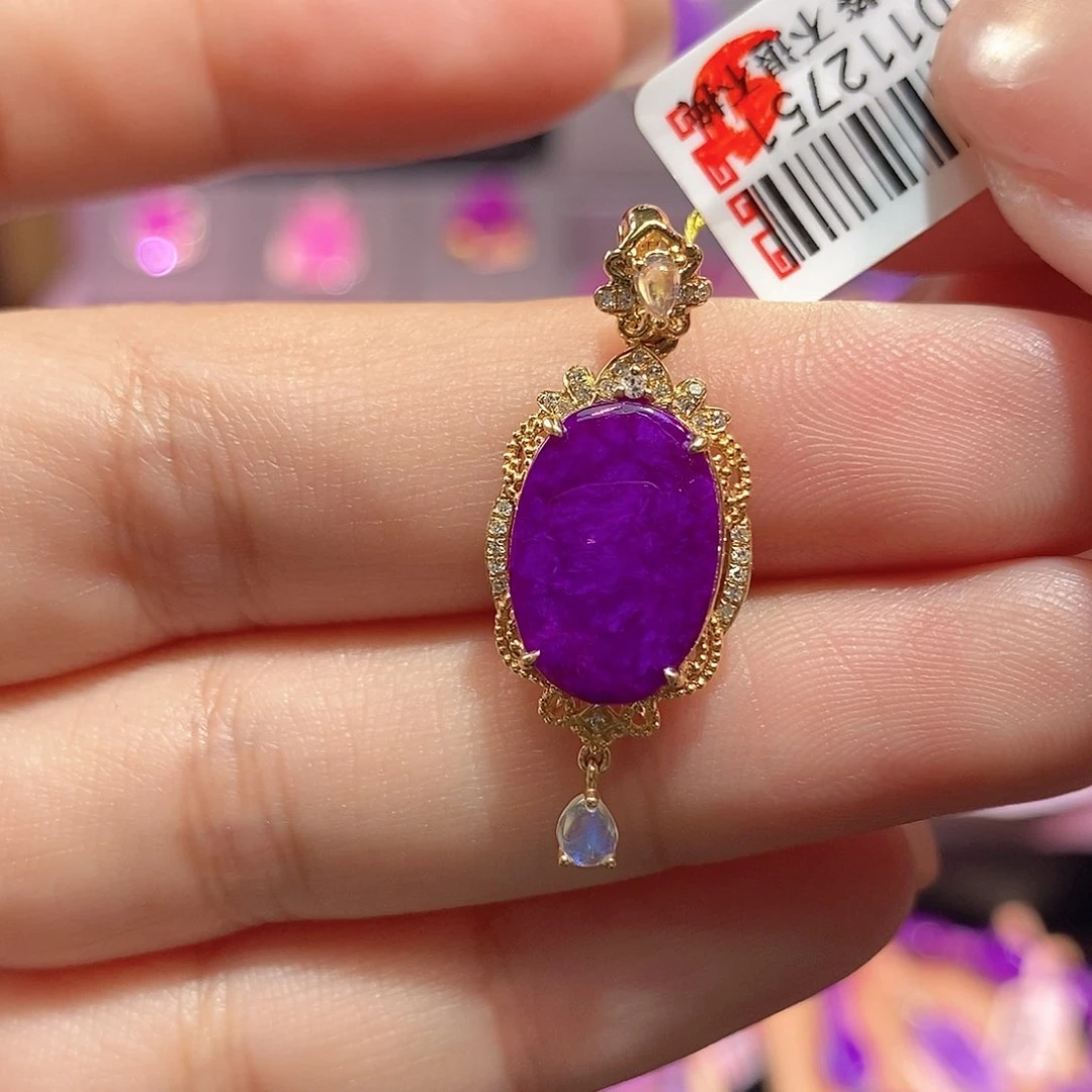 苏纪石（舒俱来）18K金镶嵌吊坠(不含链)