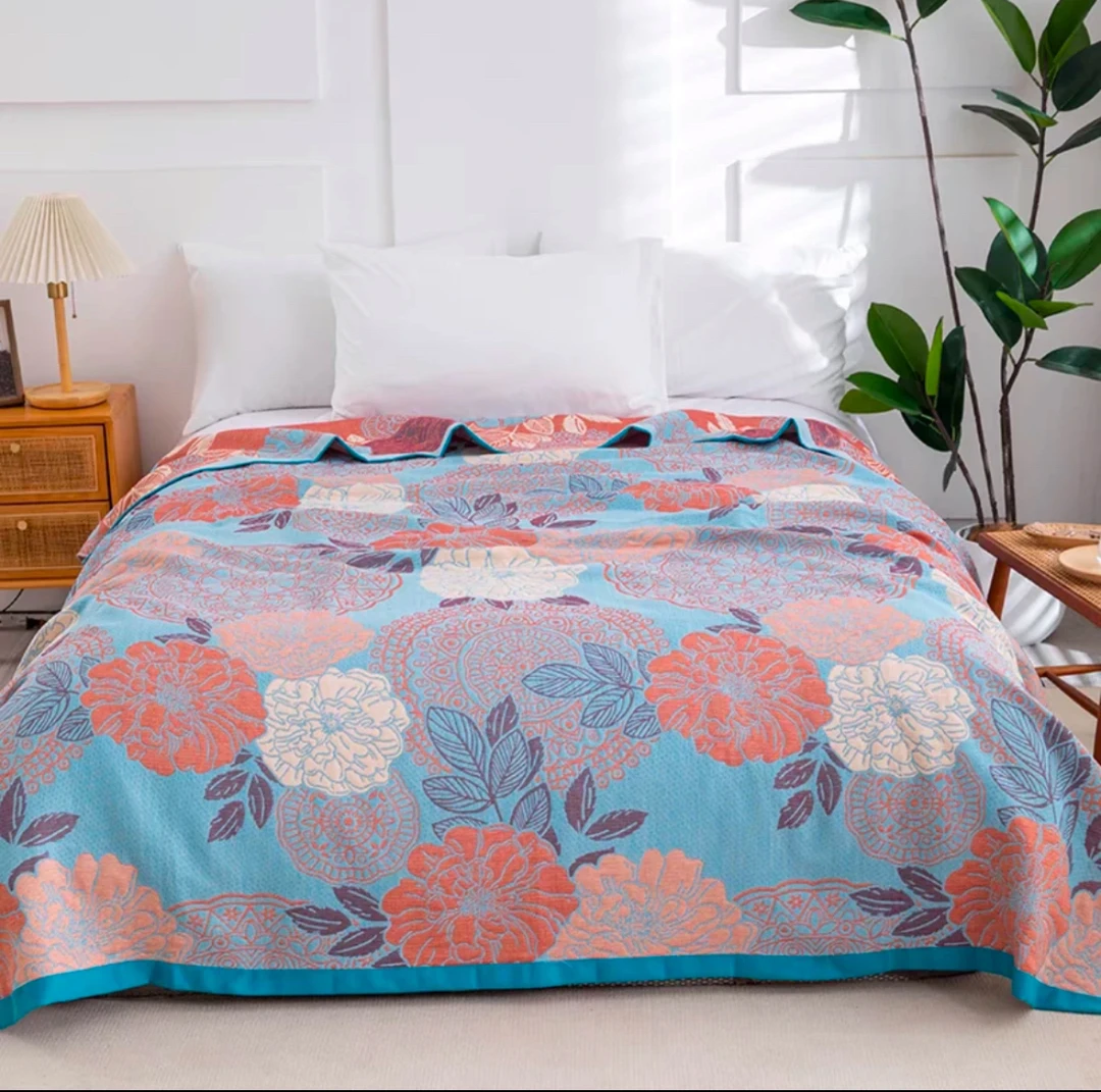 【买一送二】防尘四季通用提花四季床盖毛巾被双面床单三件套