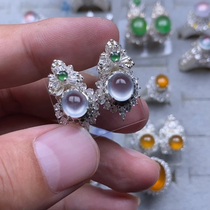 定制翡翠未镶嵌高冰玻7mm