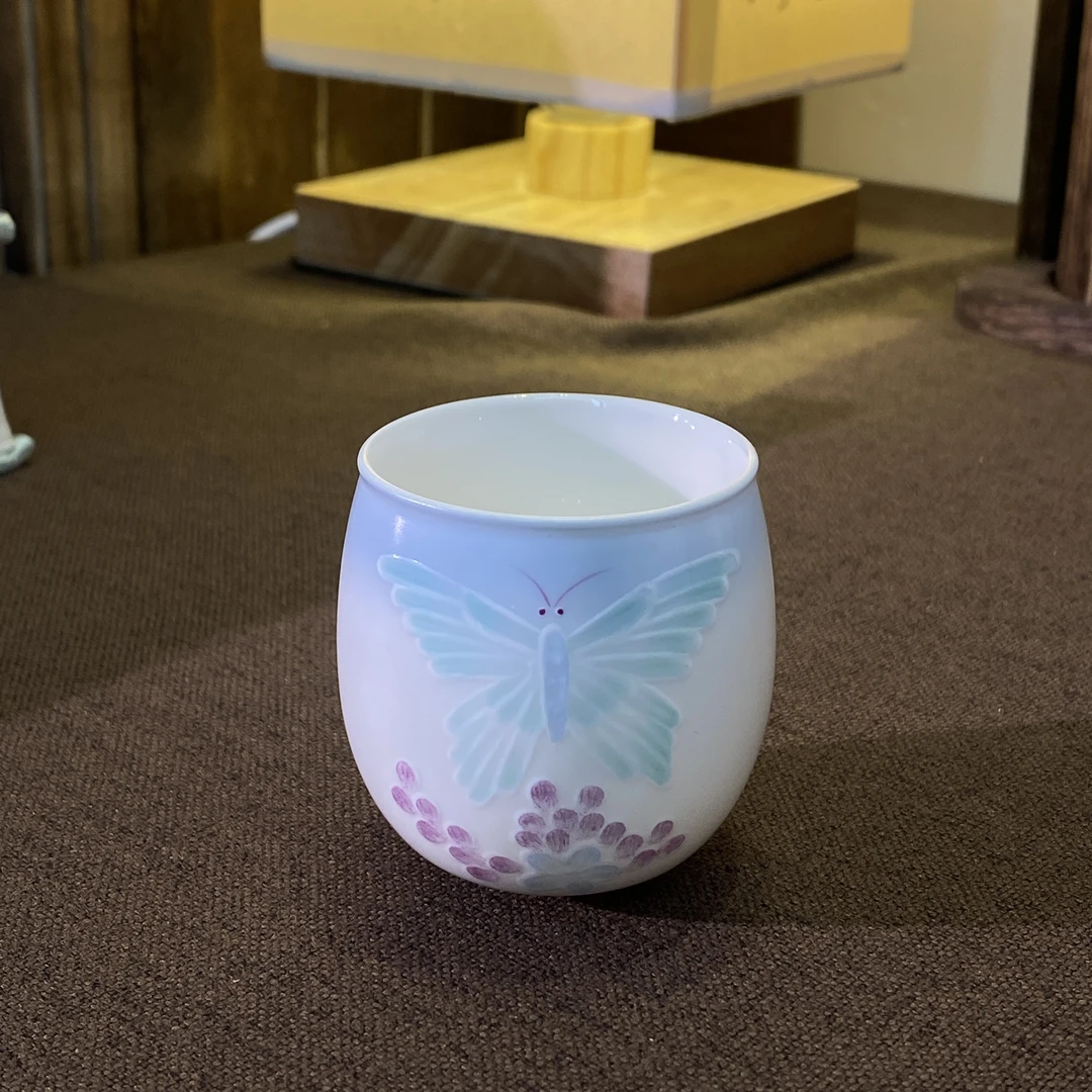 四海新品【瓷梦蝶龙蛋杯】中式精美手绘茶道器具茶杯容量60ml