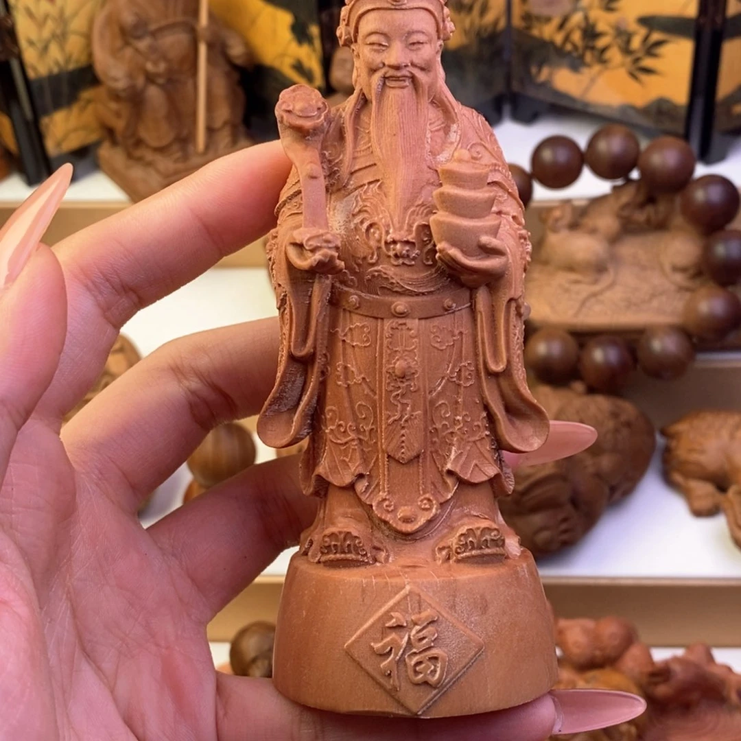 檀香木手串/手链草***楼奶香财神爷