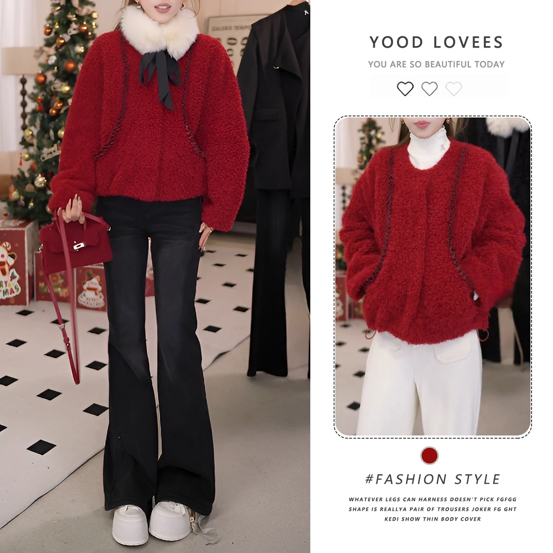 时尚日常百搭短外套女2025冬新款小香风宽松显瘦外套百搭保暖上衣