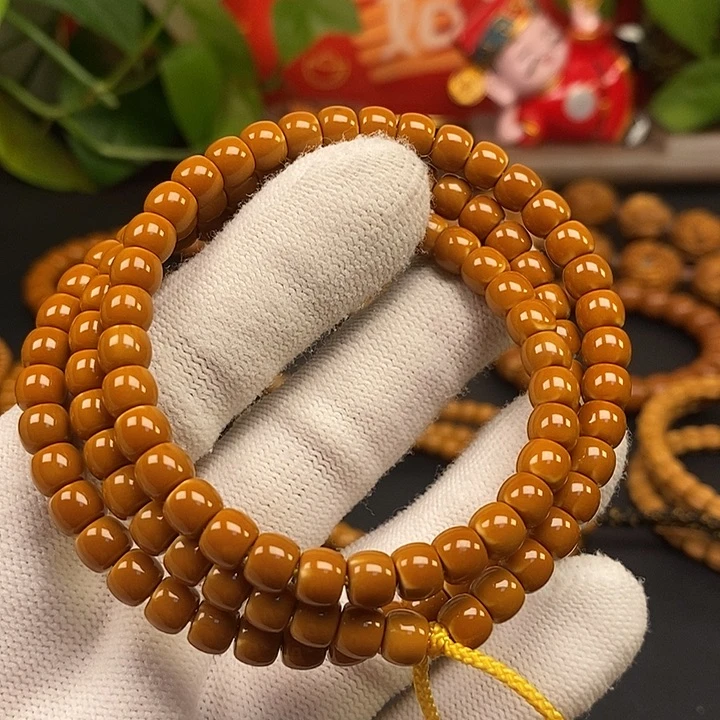 橄榄核手串6.1老挝核尖极限弧108正三花微白