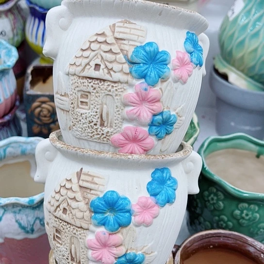 多肉绿植陶瓷花盆9.9，有空