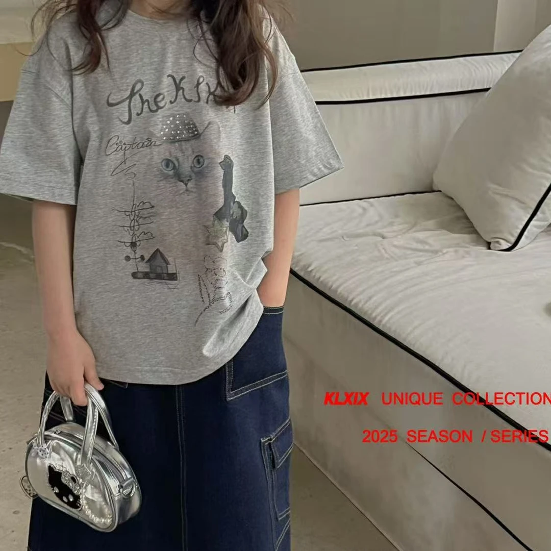 6532儿童夏款亮钻猫咪短袖